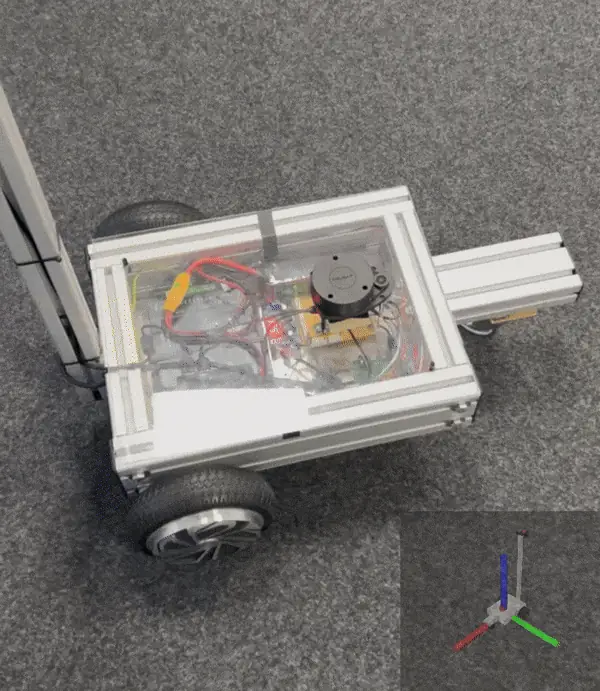 EKF sensor fusion combining IMU and wheel encoders for B.OB localization
